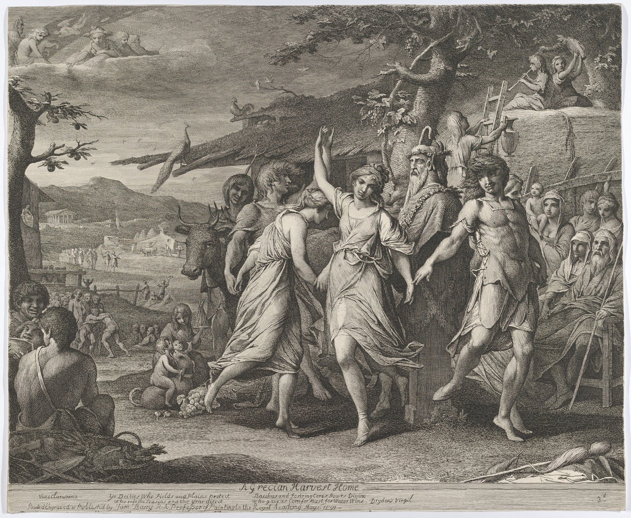 Une fête des moissons à la grecque, ou action de grâce rendue aux divinités rurales, Cérès, Bacchus, etc. - James Barry
