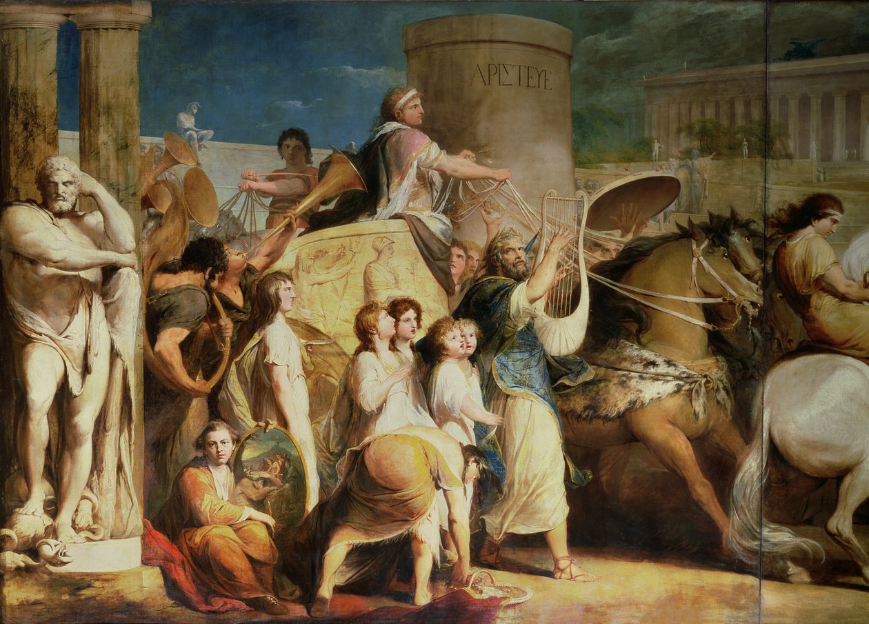 Couronnement des vainqueurs à Olympie, troisième de la série "Le progrès de la culture et du savoir humain", (détail) - James Barry