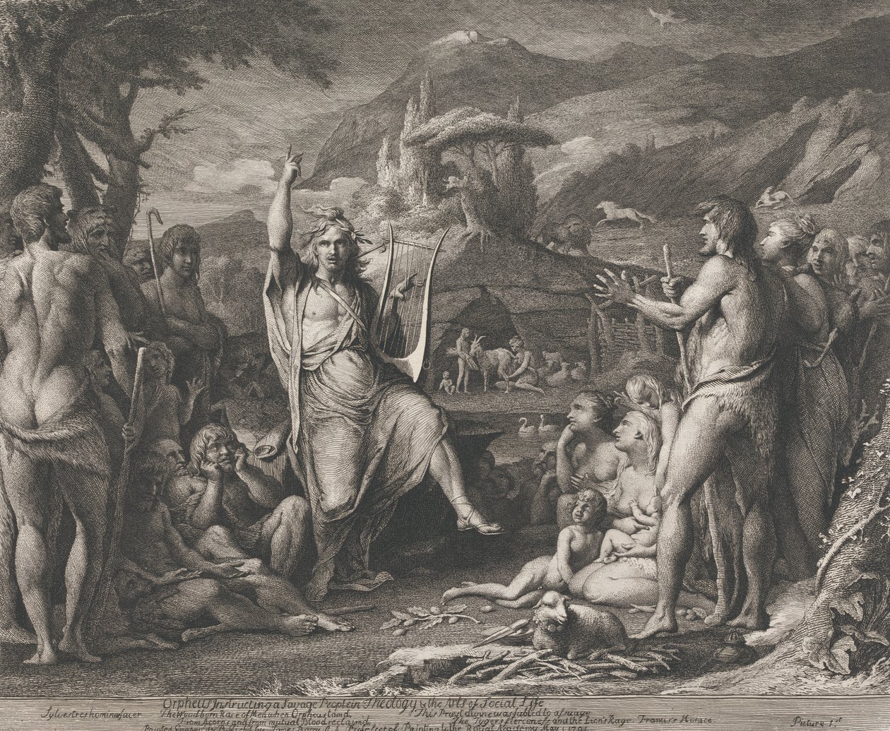 Orphée enseignant la théologie (Designs for the Walls of the Great Room of Society for the Encouragement of the Arts) - James Barry
