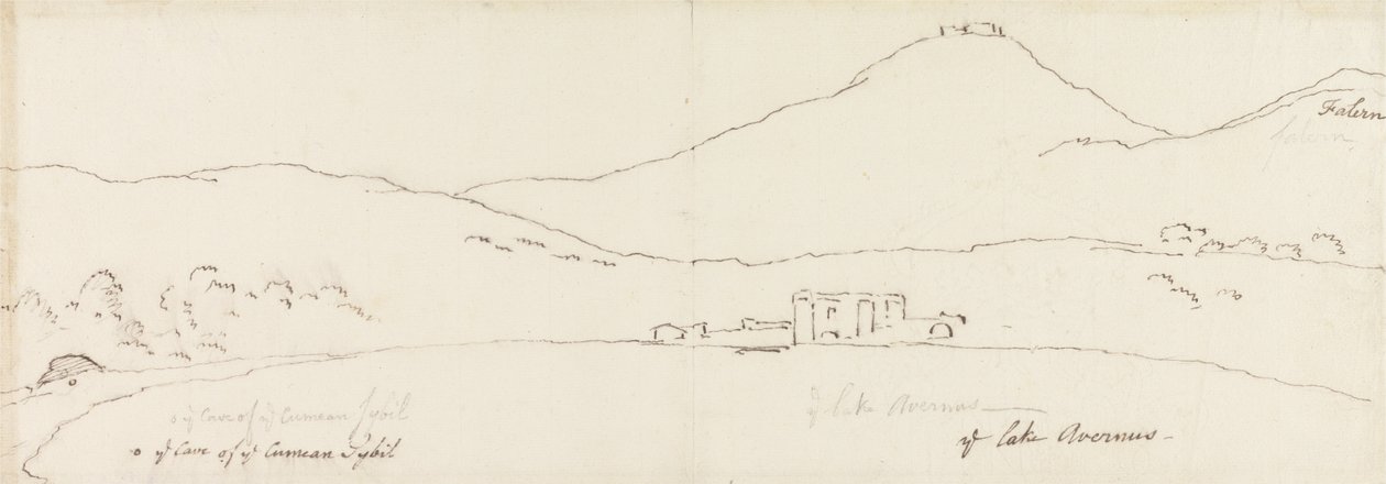 La grotte de la Sibylle cuméenne sur les rives du lac Averne - James Barry