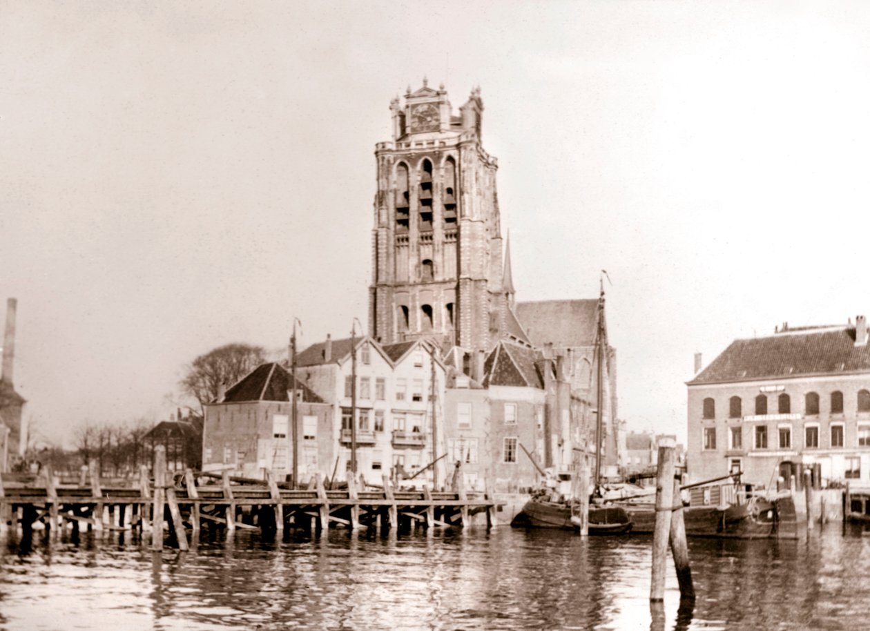 Église sur le canal, Dordrecht, Pays-Bas, 1898 - James Batkin