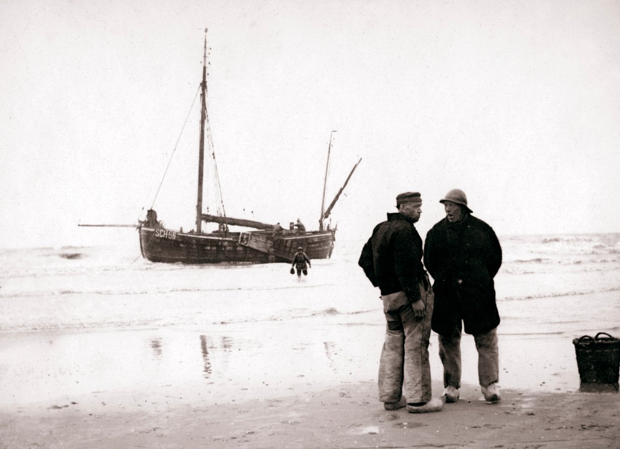 Hommes sur le rivage, Scheveningen, Pays-Bas, 1898 - James Batkin
