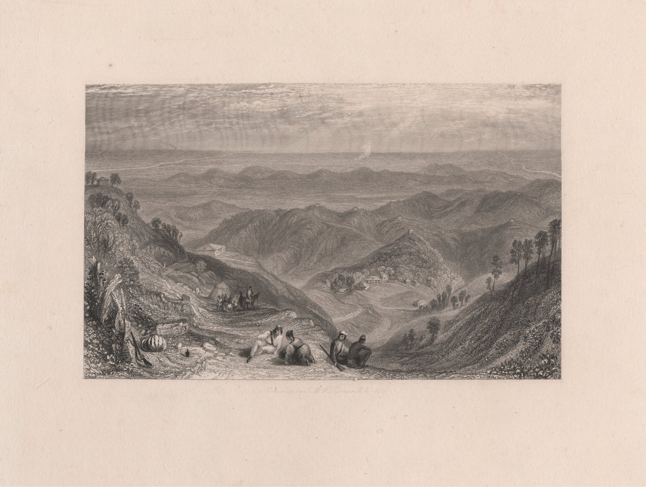 Mussooree et le Dhoon depuis Landour - James Baylis Allen