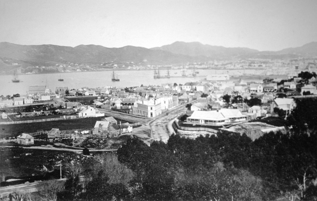 Lambton Harbour et Queens Wharf, Wellington, Nouvelle-Zélande, 1870 - James Bragge