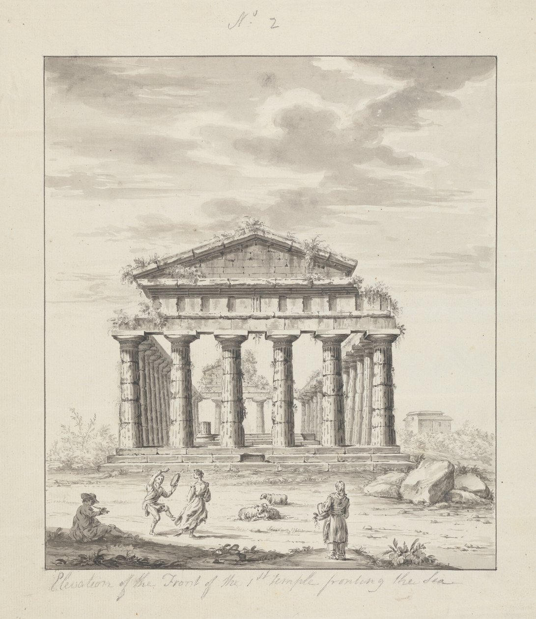 N° 2 Élévation de la façade du premier temple face à la mer - James Bruce