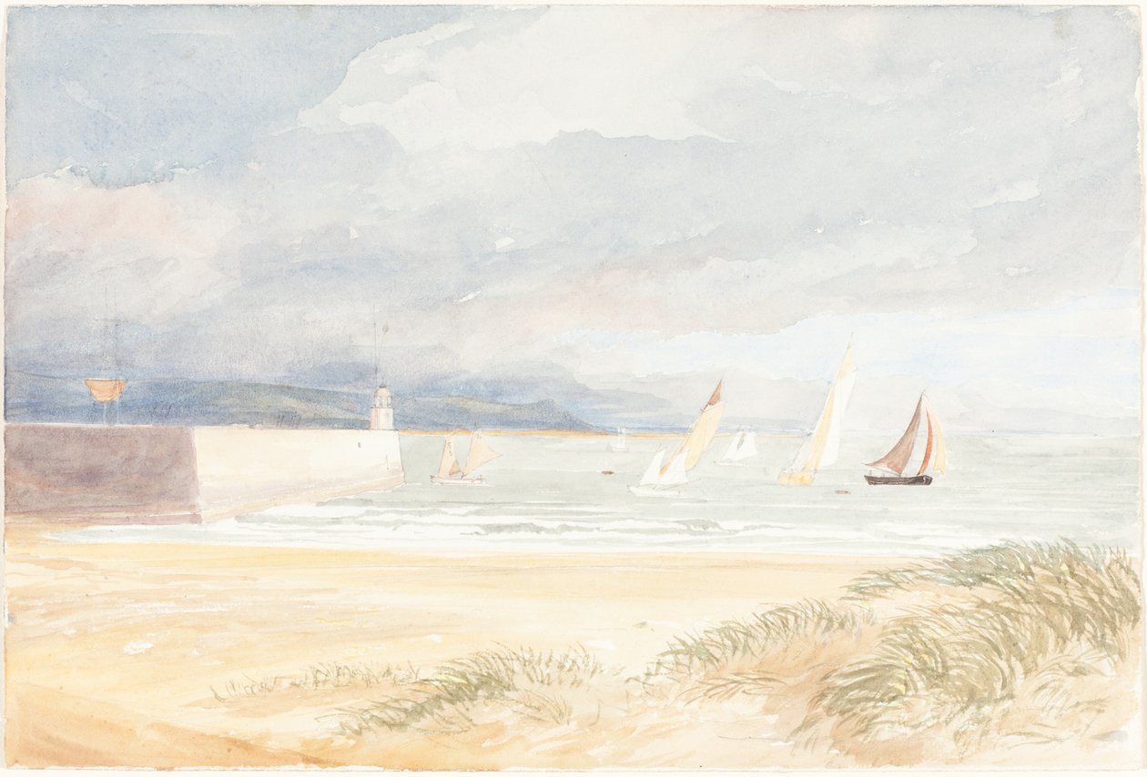 Scène de rivage avec voiliers Portland, Dorset, 1822-1839 - James Bulwer