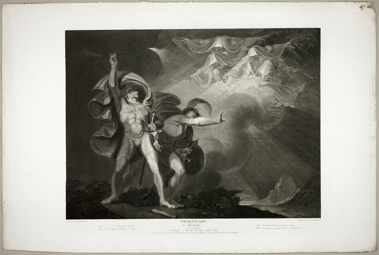 Les sorcières apparaissent à Macbeth et Banquo - James Caldwall