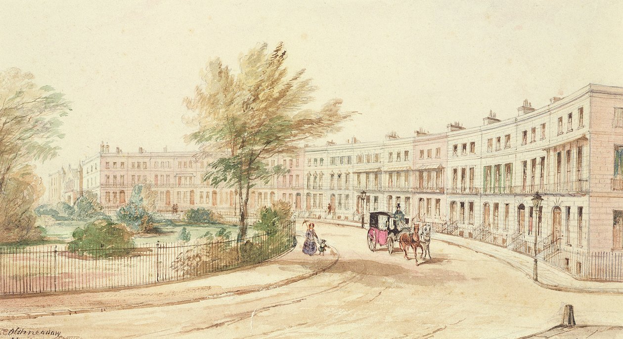 Royal Crescent, Cheltenham, vers 1850 - James Charles Oldmeadow