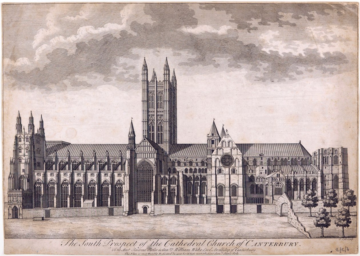 Cathédrale de Canterbury, vers 1716-37 - James Cole