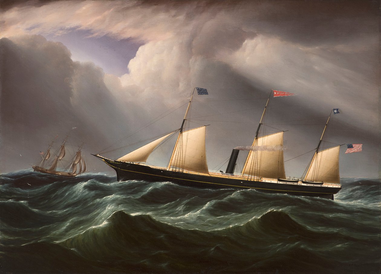 Le premier vapeur à vis Star of the South en haute mer par James E. Buttersworth - James E. Buttersworth