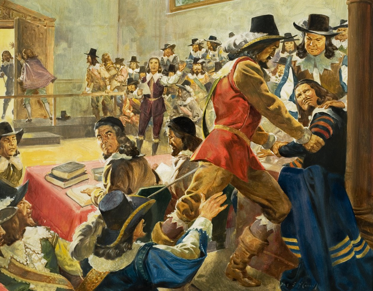 Arrestation du président de la Chambre des communes (gouache sur papier) - James Edwin McConnell