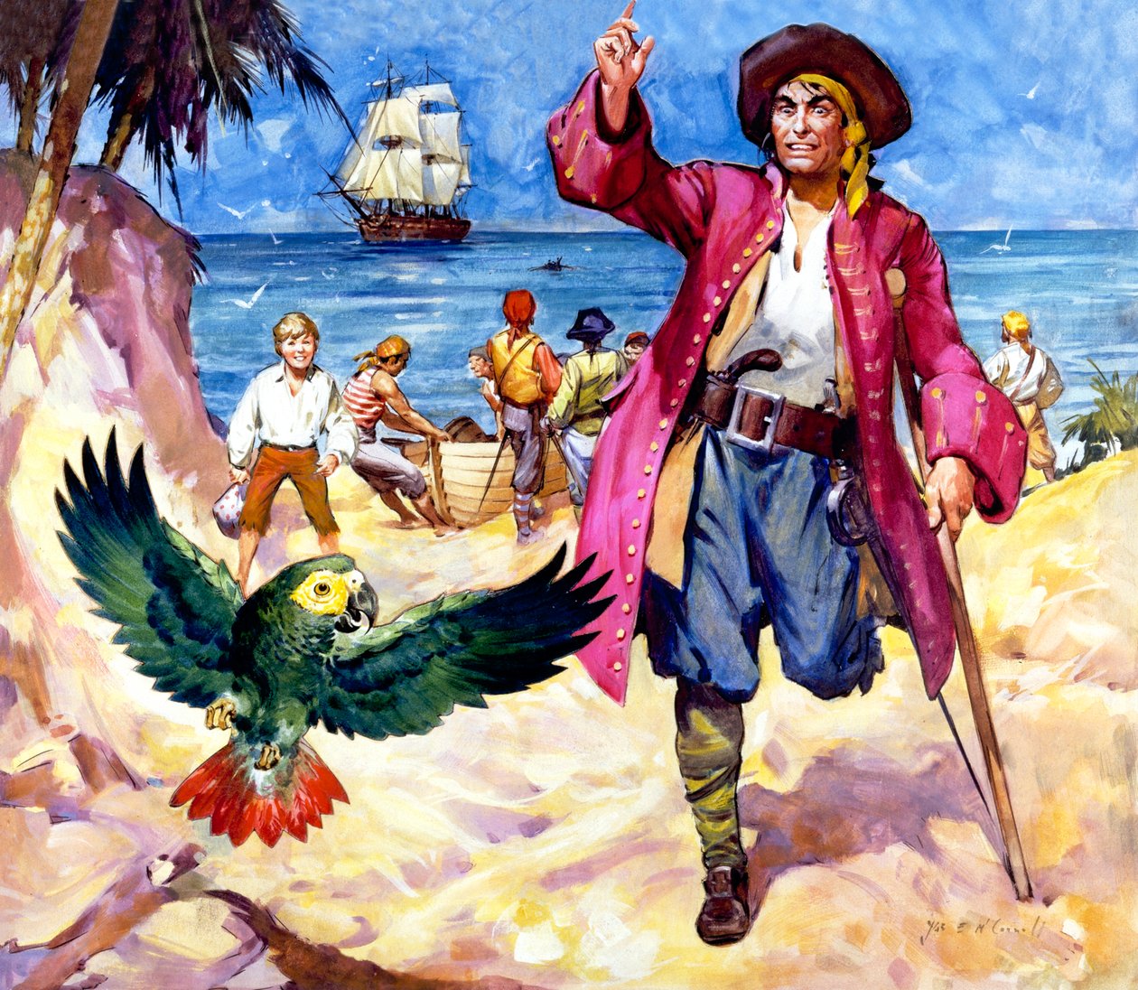 Long John Silver et son perroquet - James Edwin McConnell