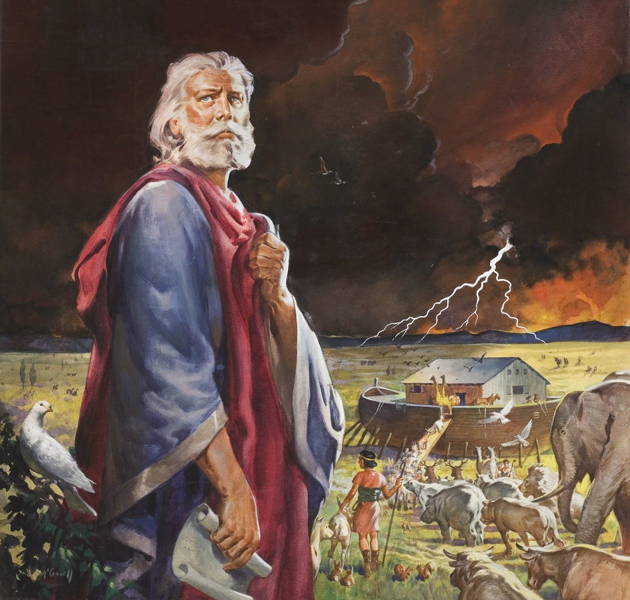 Arche de Noé (gouache sur papier) - James Edwin McConnell