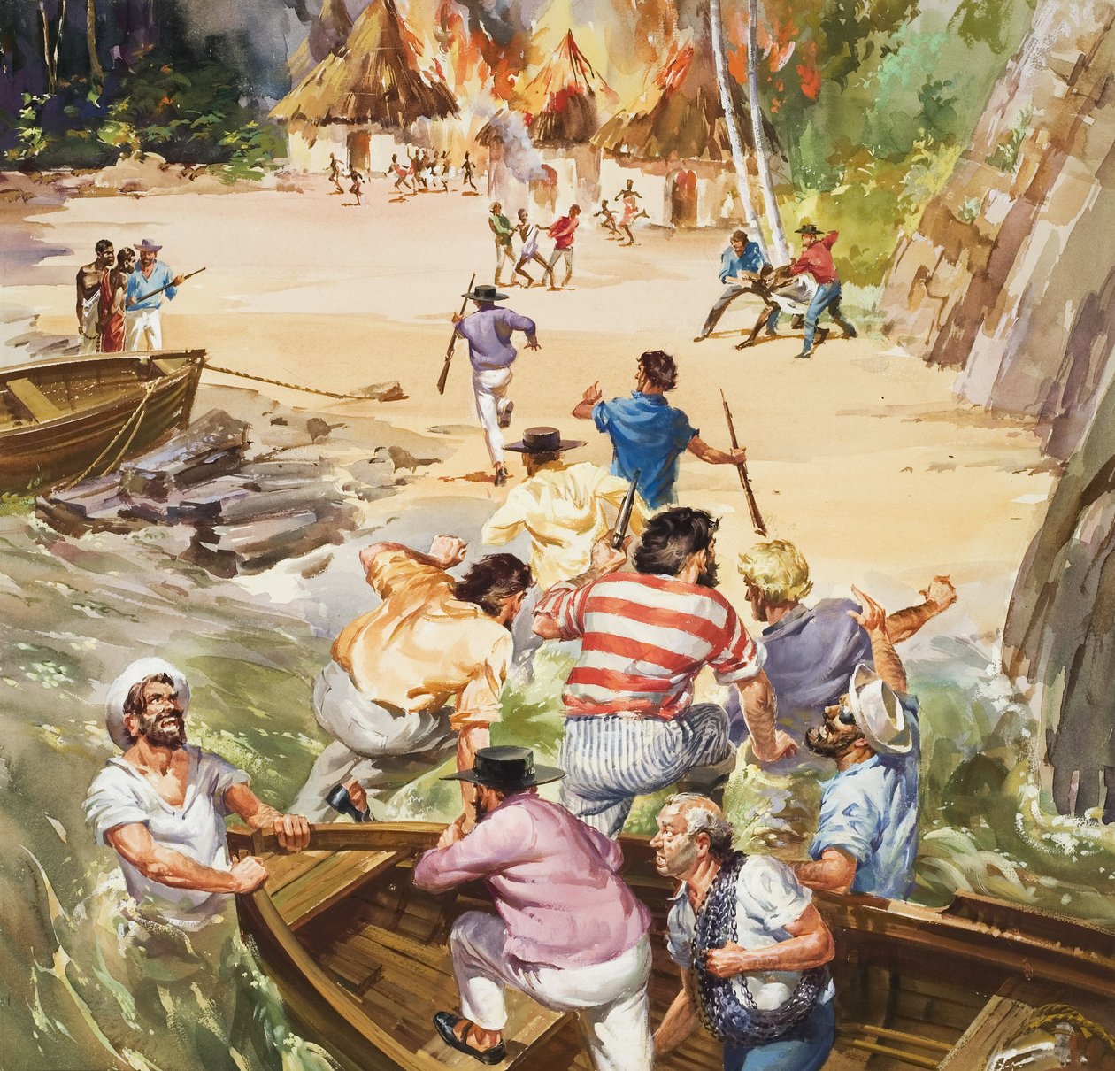 Traite des esclaves (gouache sur papier) - James Edwin McConnell