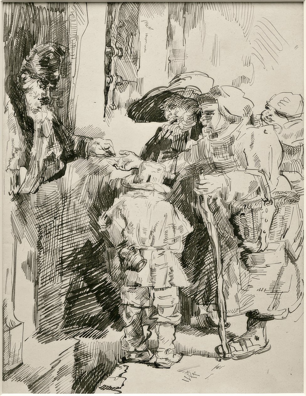 Les mendiants à la porte - James Sidney Ensor