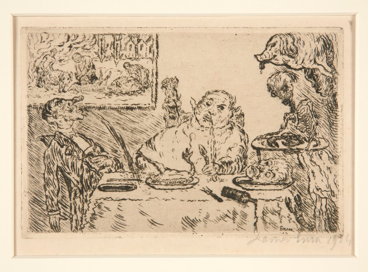 La gourmandise, du portfolio Les péchés capitaux - James Ensor