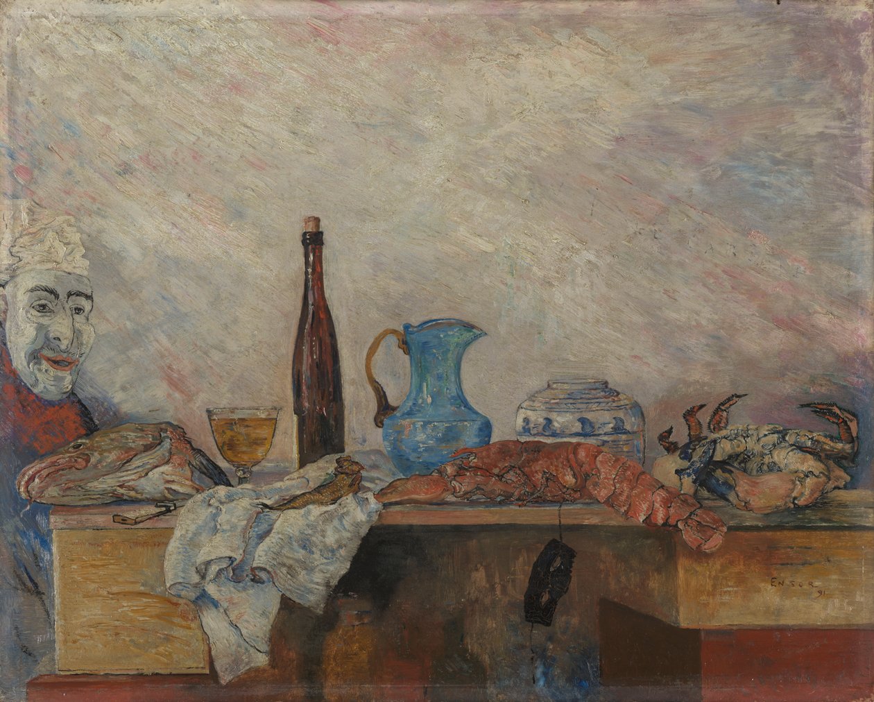 Masque et crustacés (Vive le Carême) - James Ensor