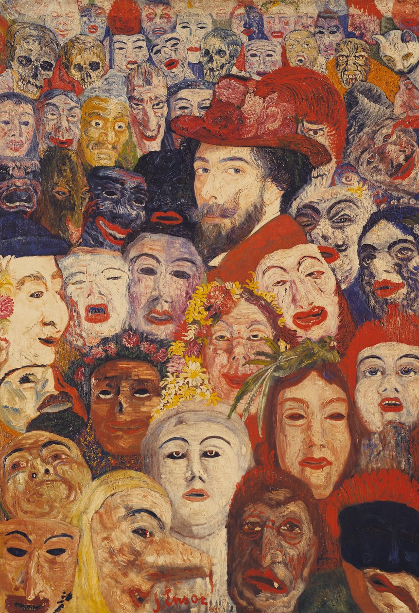 Mon portrait entouré de masques - James Ensor