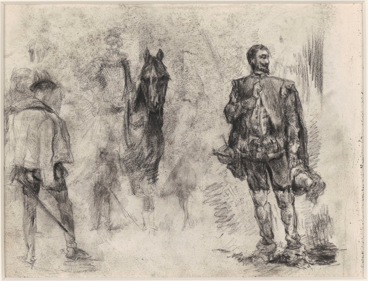 Espagnol vu de dos, cavalier et Espagnol avec un doigt levé - James Ensor
