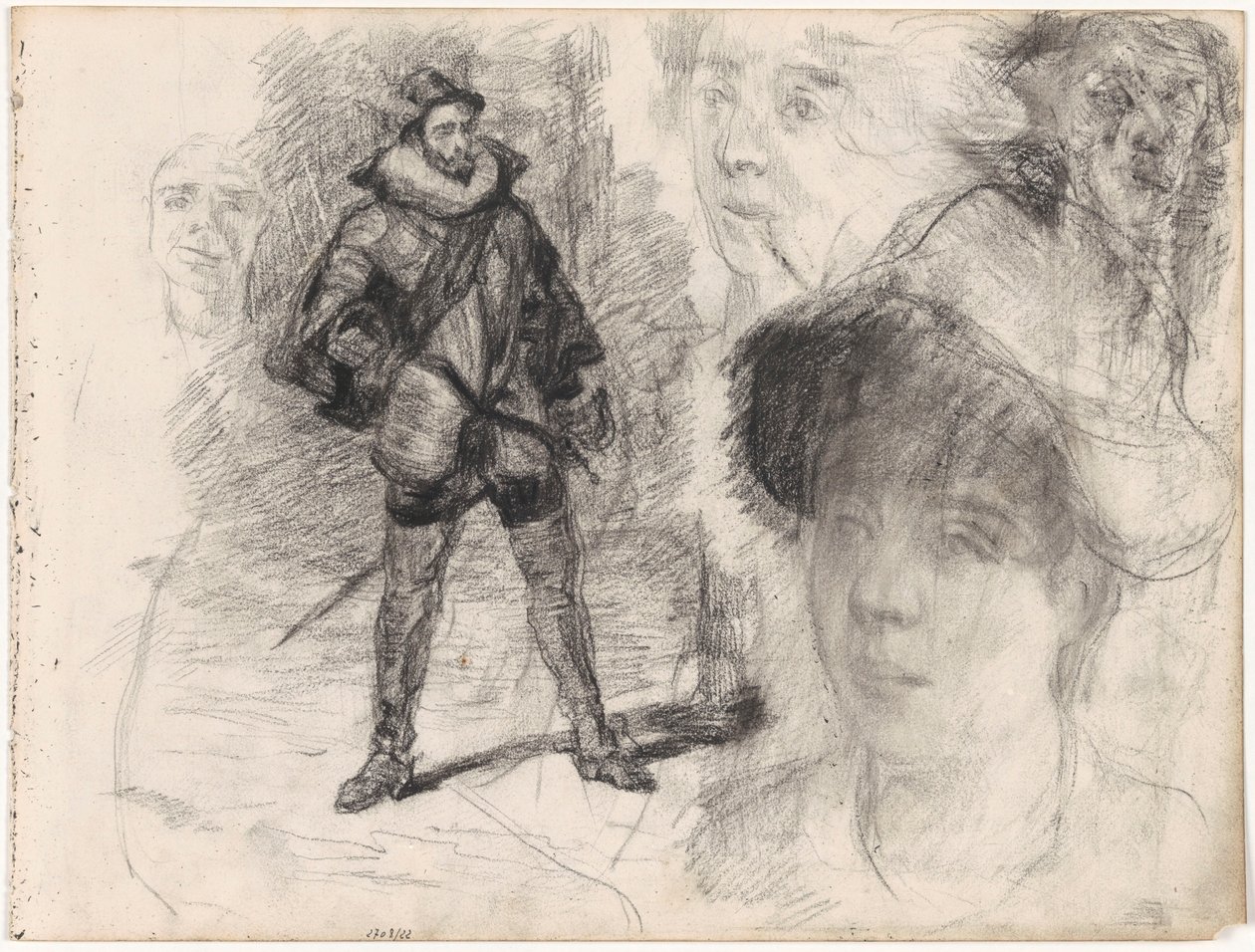 Soldat espagnol et quatre visages - James Ensor