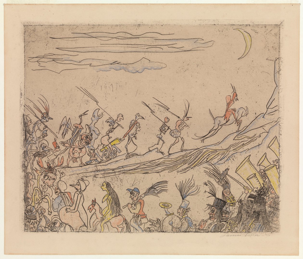 Le cortège infernal, vers 1887 (eau-forte) - James Ensor