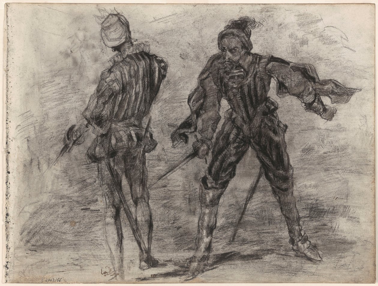 Deux nobles espagnols avec des épées (vue de face, vue de dos) - James Ensor