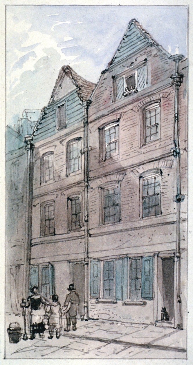 Maisons dans Blackhorse Alley, Fleet Street, City of London, 1850 - James Findlay