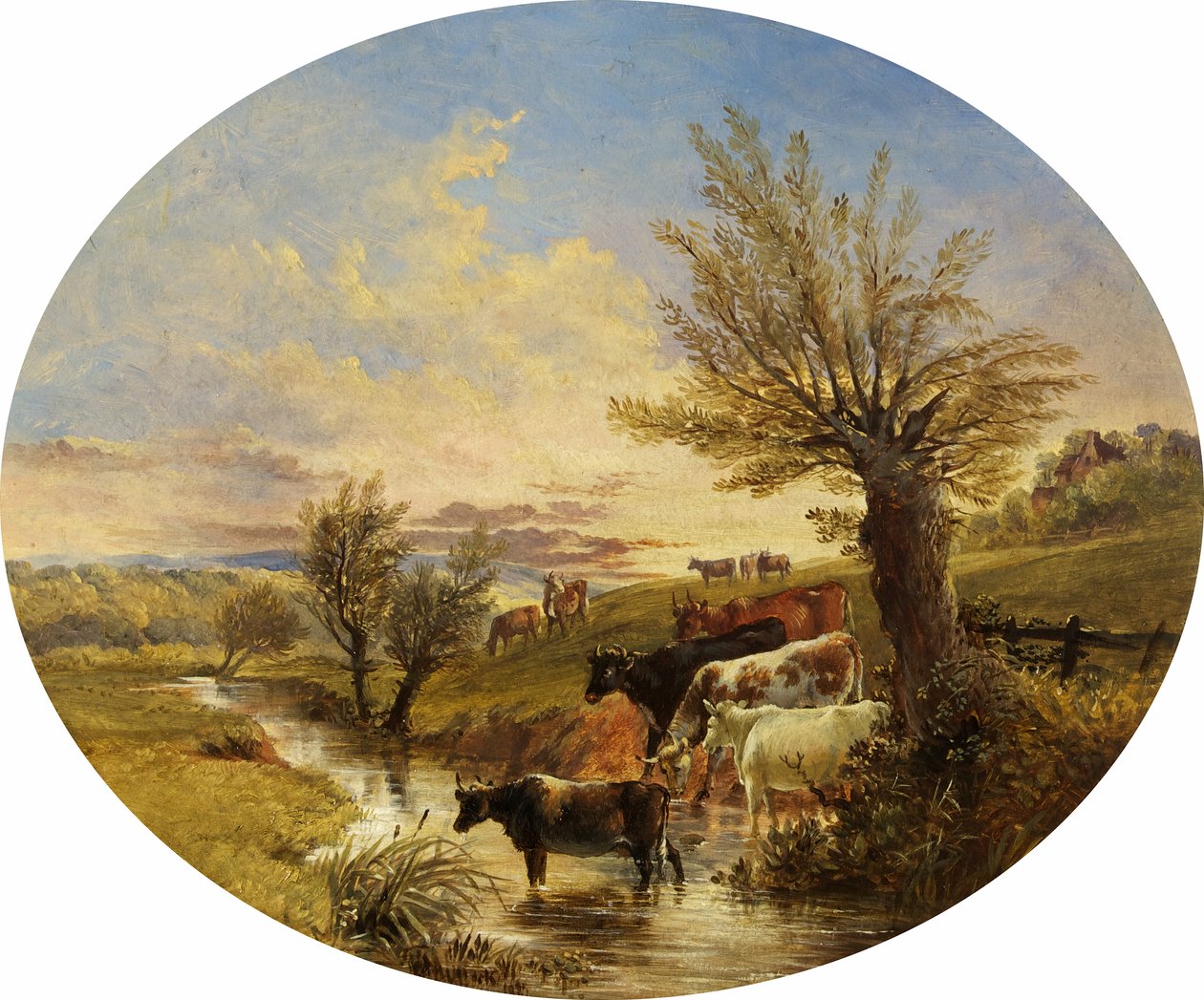 Paysage avec ruisseau et bétail, 1888 - James Flewitt Mullock
