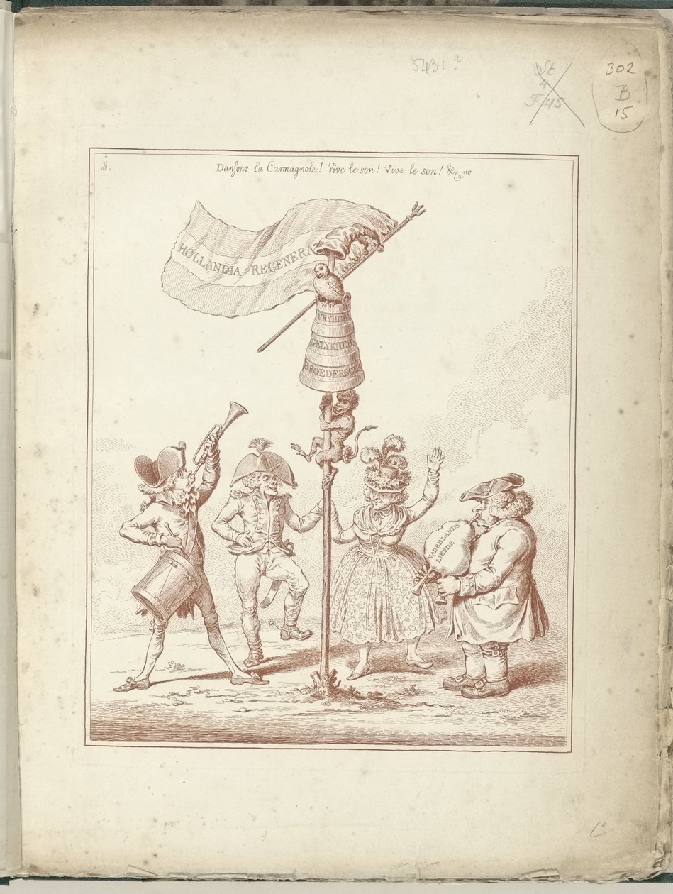 Page de titre de la série Hollandia Regenerata, 1795 - James Gillray (possibly)
