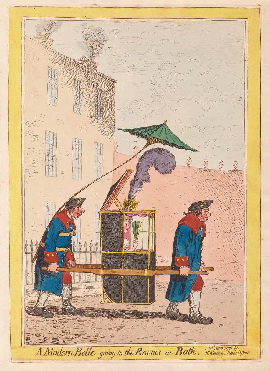 Une belle moderne allant aux salles de Bath, publié en 1796 - James Gillray
