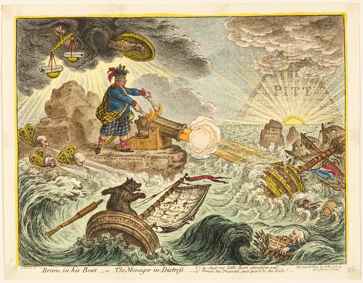 Bruin dans son bateau - James Gillray