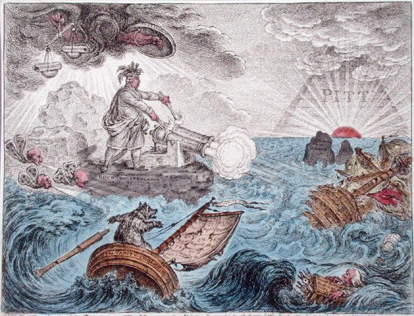 Bruin dans son bateau, ou Le manager en détresse - James Gillray