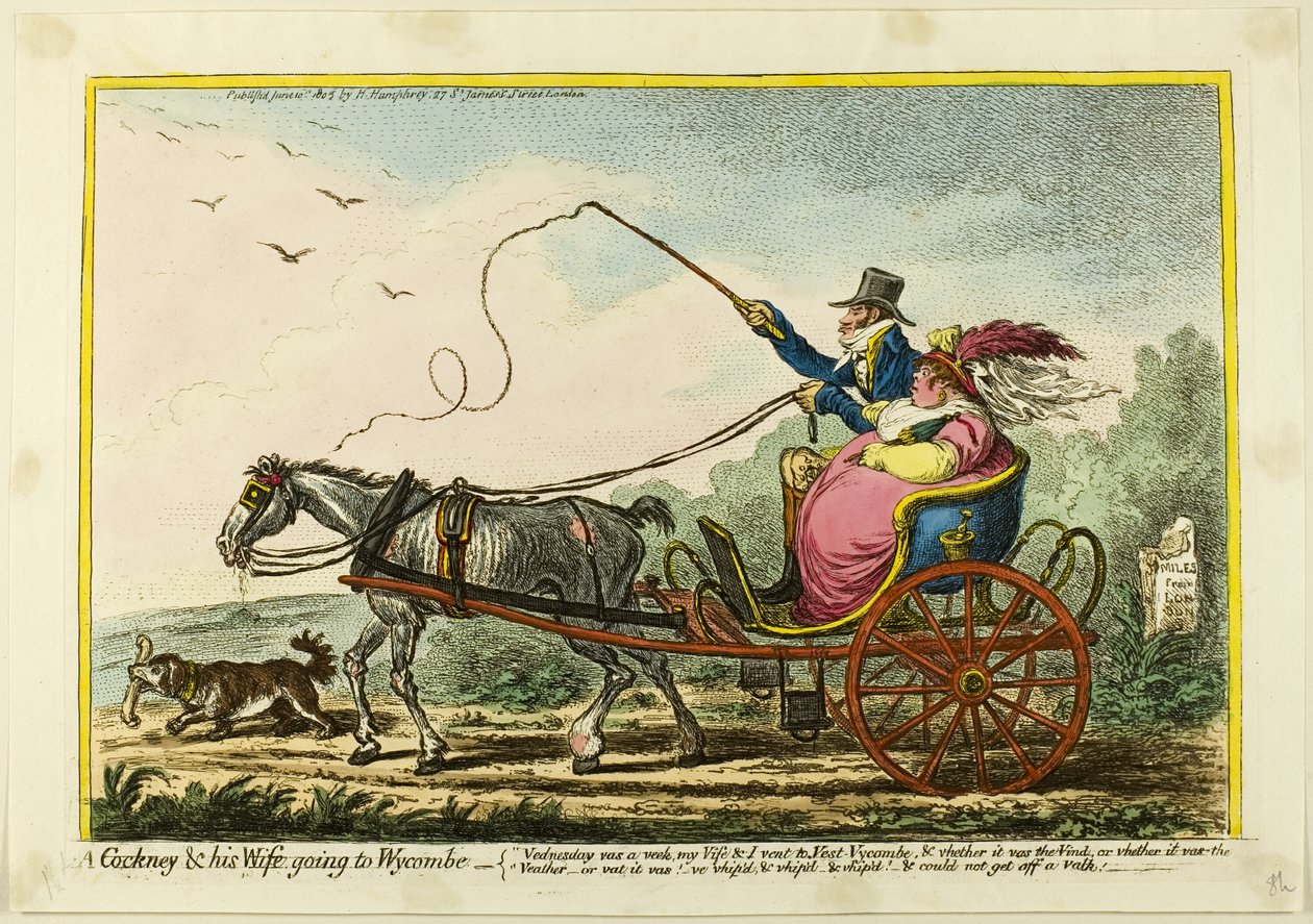 Cockney et sa femme se rendent à Wycombe - James Gillray
