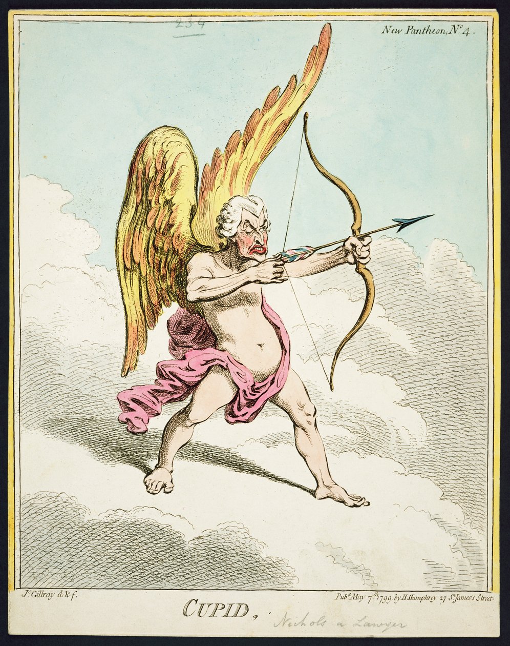 Cupidon, du Nouveau Panthéon No.4, publié par Hannah Humphrey, 1799 - James Gillray