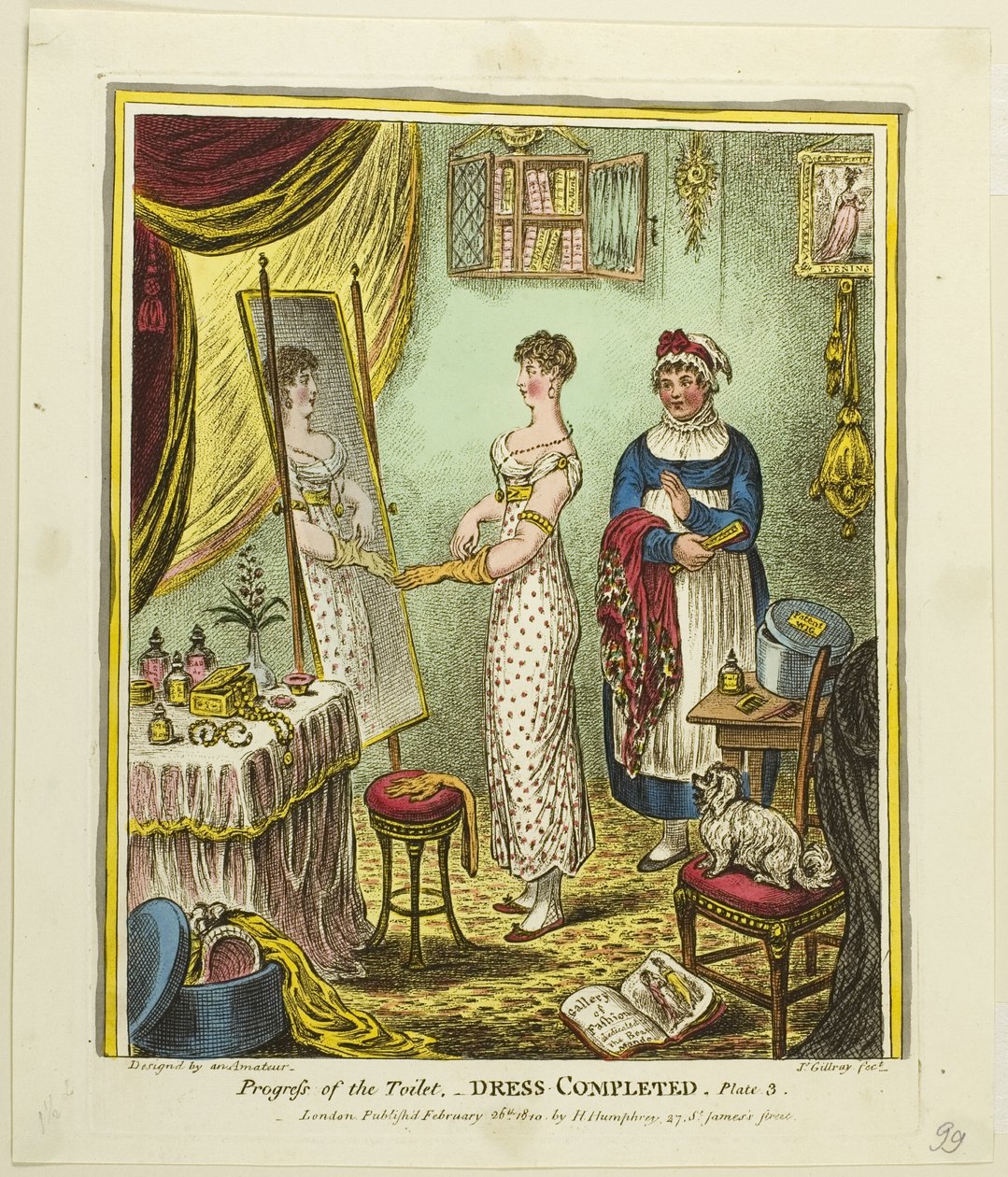 Robe terminée, planche trois du Progrès de la Toilette - James Gillray