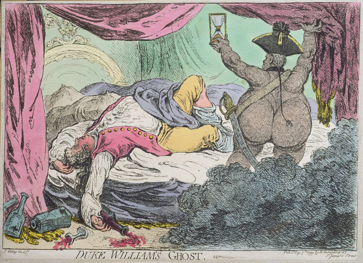 Le fantôme du duc William, publié par Hannah Humphrey en 1799 - James Gillray