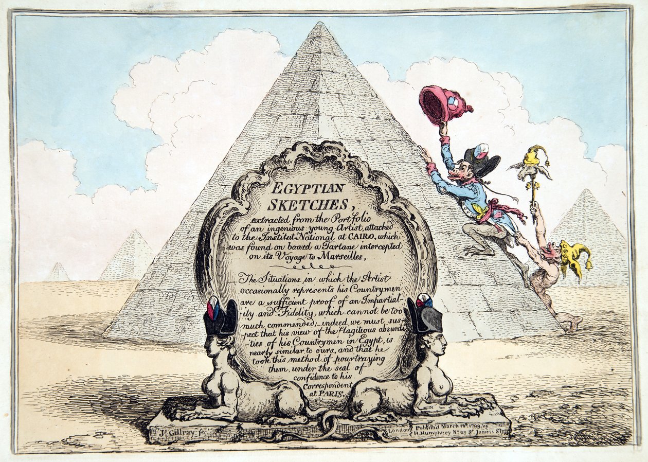 Croquis égyptiens, publié par Hannah Humphrey en 1799 - James Gillray