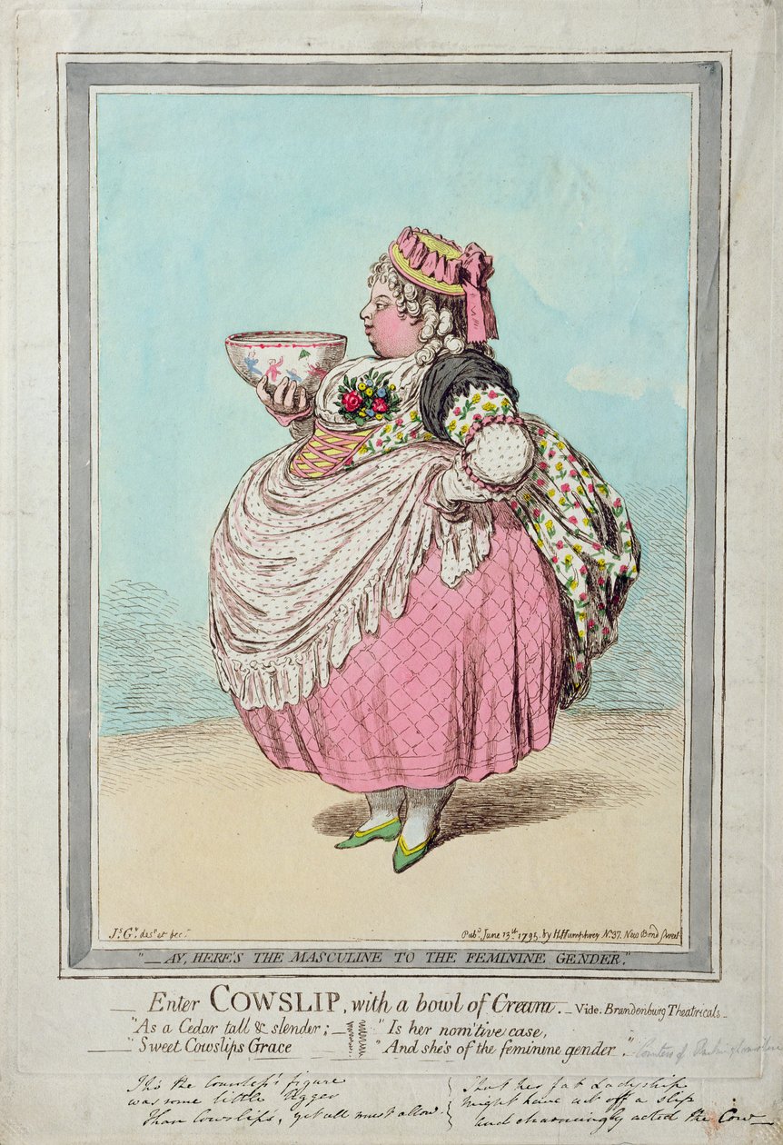Entrez Cowslip, avec un bol de crème, publié par Hannah Humphrey en 1795 - James Gillray