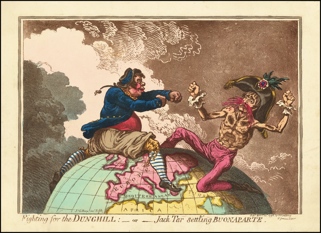 Combattre pour le Dunghill - ou - Jack Tar règle son compte à Buonaparte - James Gillray
