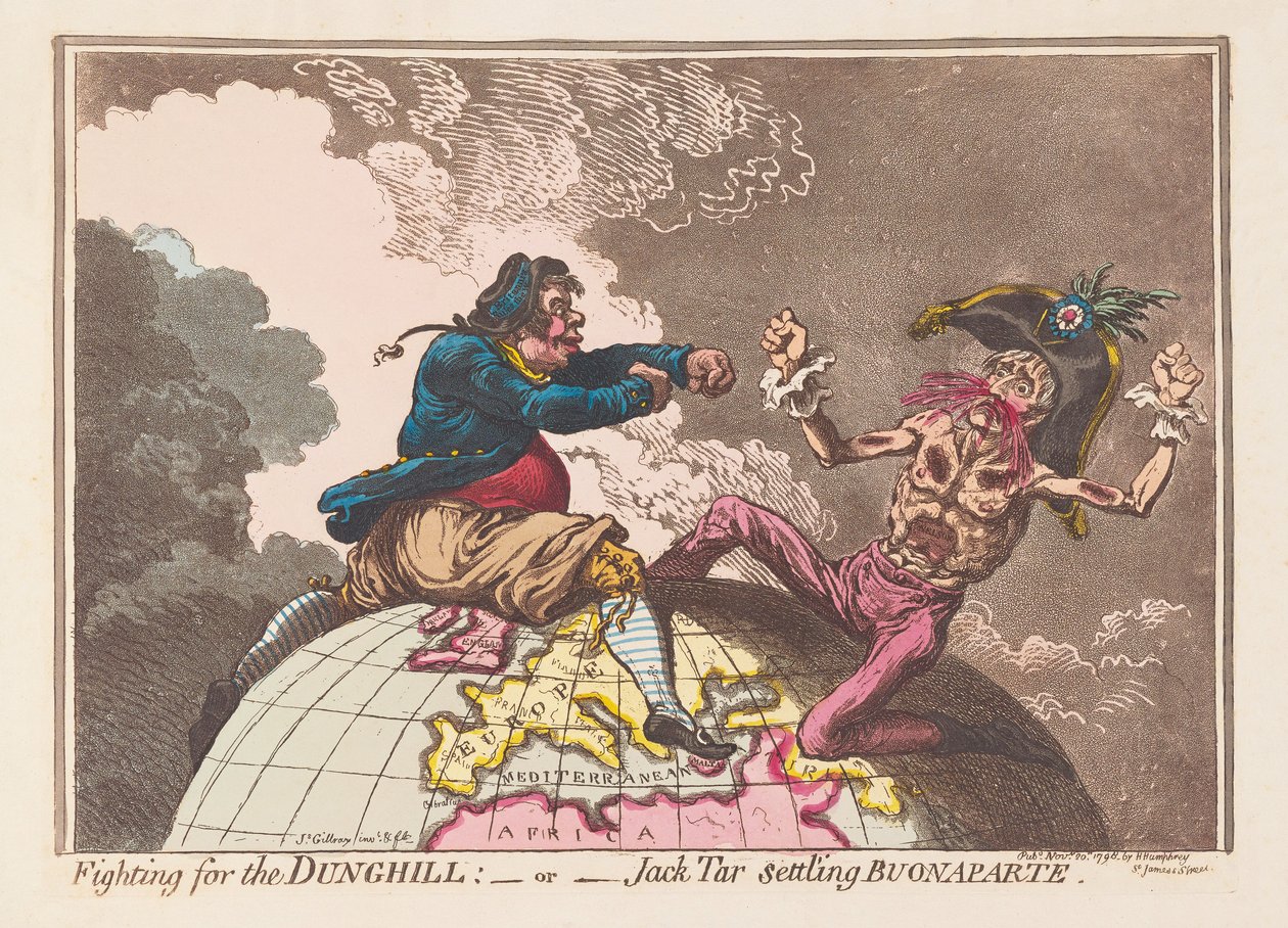 Combat pour le tas de fumier ou Jack Tar réglant ses comptes avec Buonaparte, 1798 - James Gillray