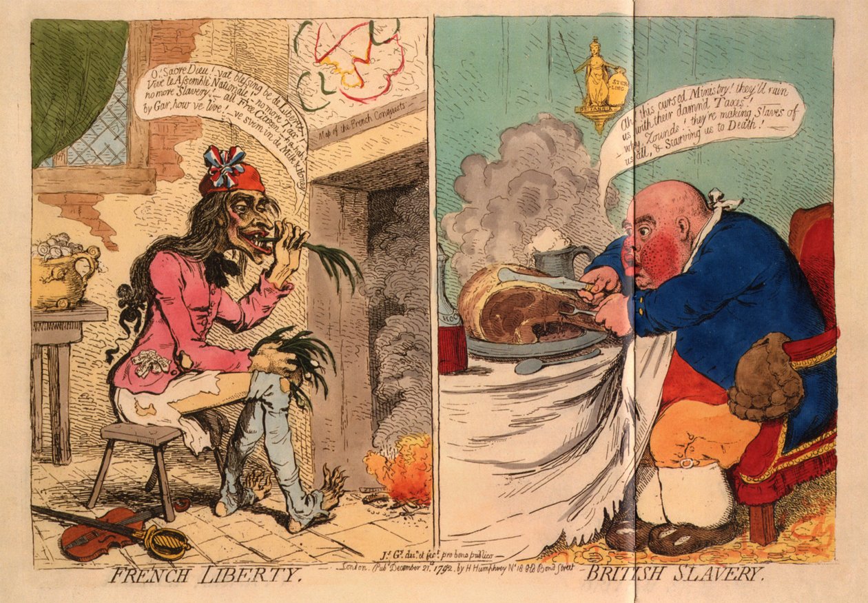 Liberté Française. Esclavage Britannique, 1792 - James Gillray