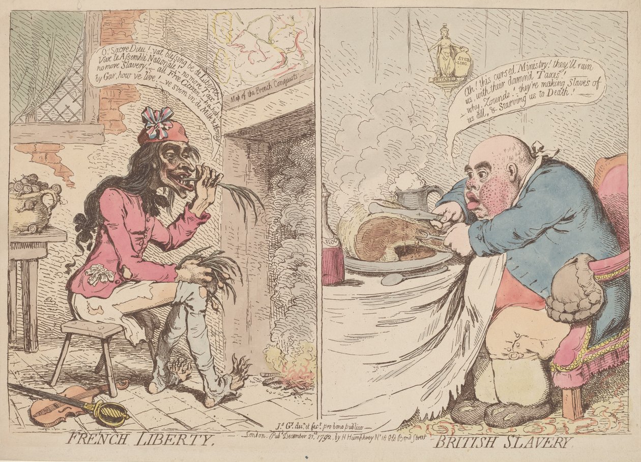 Liberté française et esclavage britannique - James Gillray