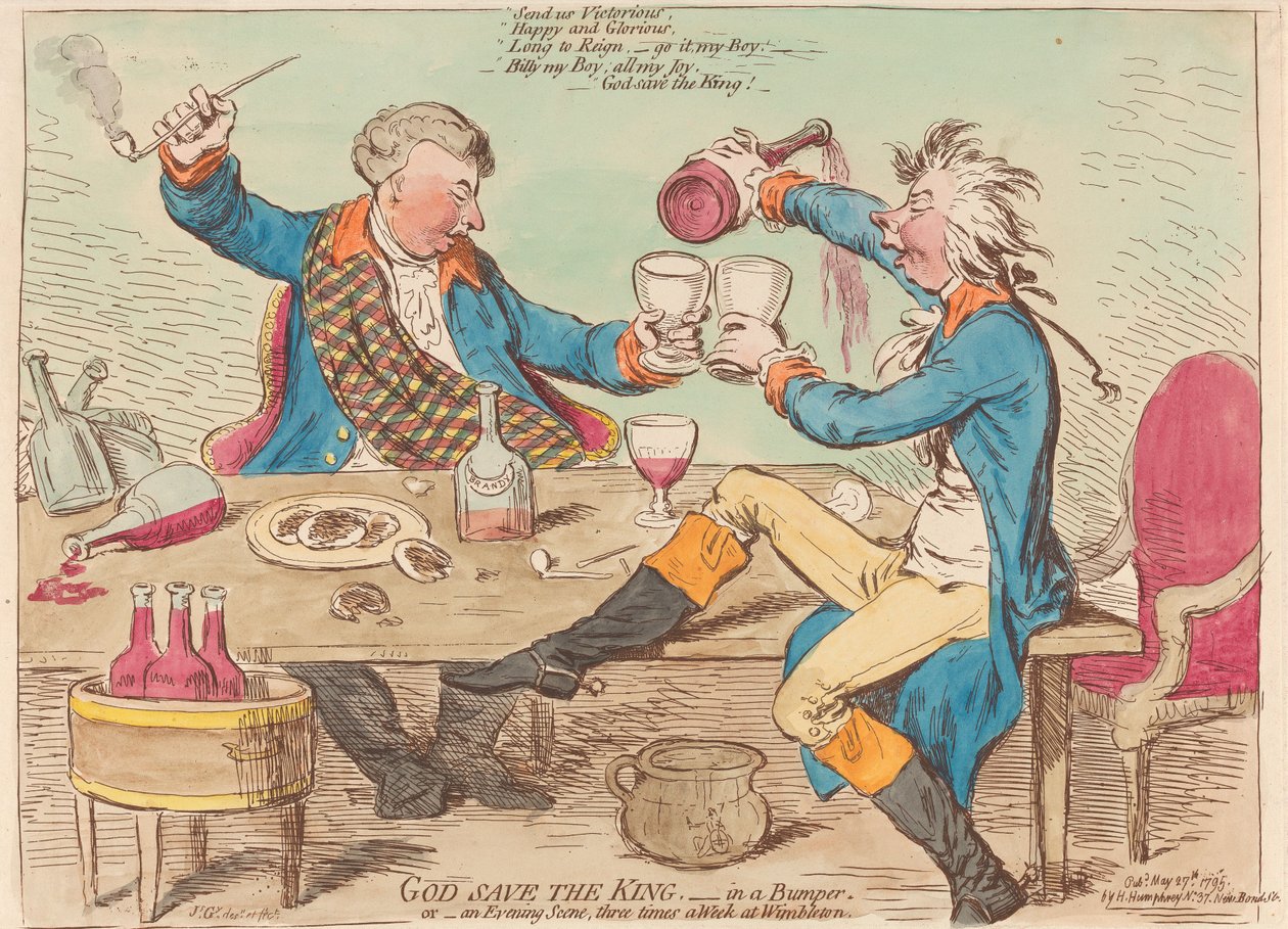 God Save the King. – Dans un pare-chocs. Ou – Une scène nocturne trois fois par semaine à Wimbledon - James Gillray