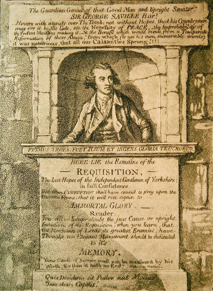 Ici reposent les restes de la réquisition - James Gillray