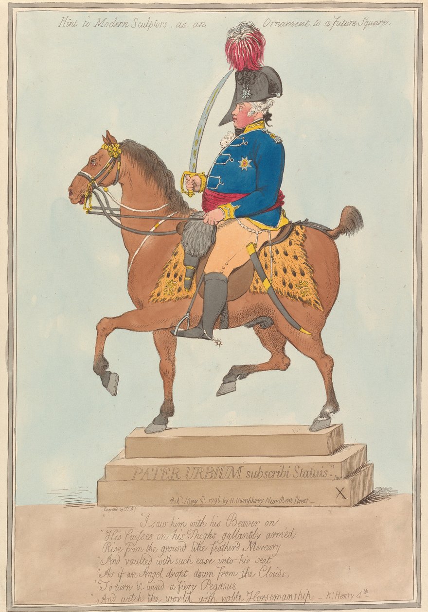 Suggestion aux sculpteurs modernes, comme ornement pour une future place - James Gillray