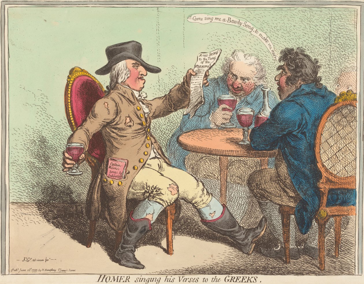 Homer singt seine Verse den Griechen - James Gillray