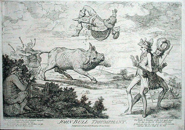 John Bull triomphant, publié par William Humphrey en 1780 - James Gillray