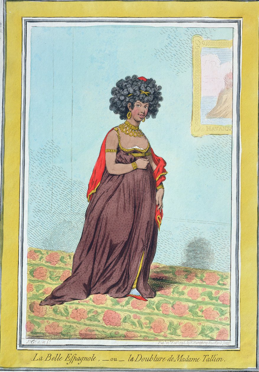 La Belle Espagnole, ou La Doublure de Madame Tallien (1773-1835) publiée par Hannah Humphrey en 1796 - James Gillray