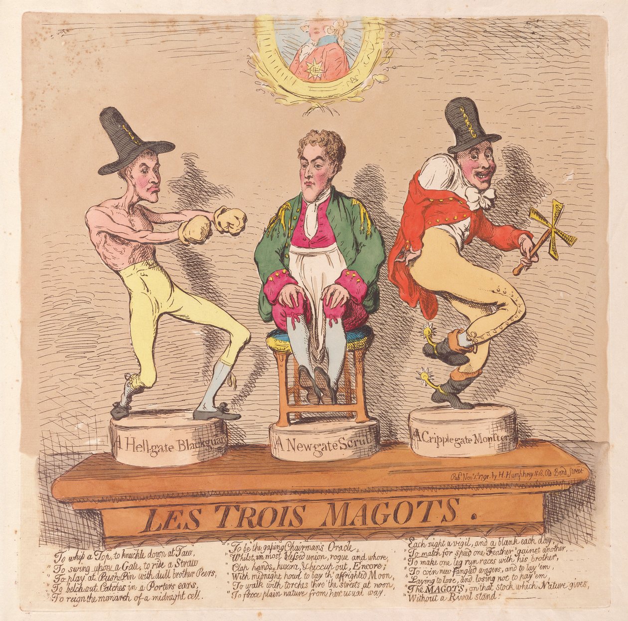Les Trois Magots, publié en 1791 - James Gillray