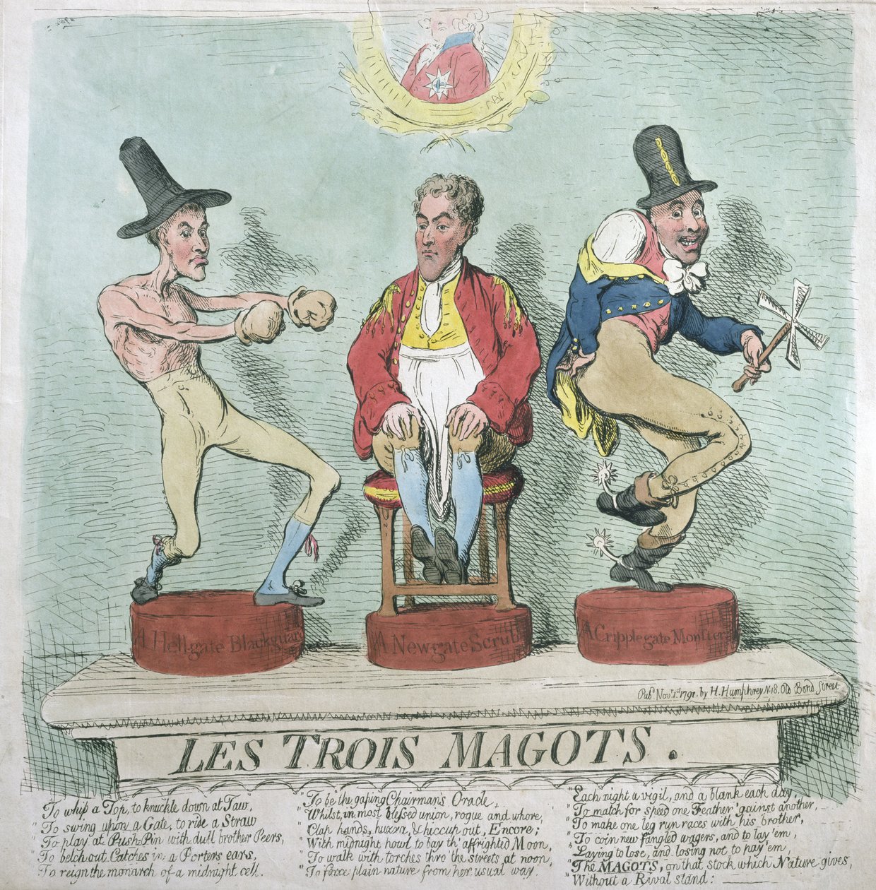 Les Trois Magots, publié par Hannah Humphrey en 1791 - James Gillray
